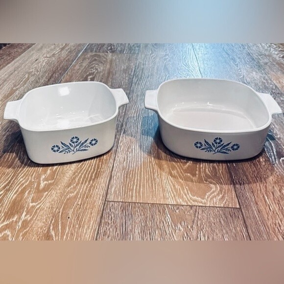 Vintage‎ Corningware Blue Cornflower Bakeware Casserole Dish Set - Picture 1 of 8